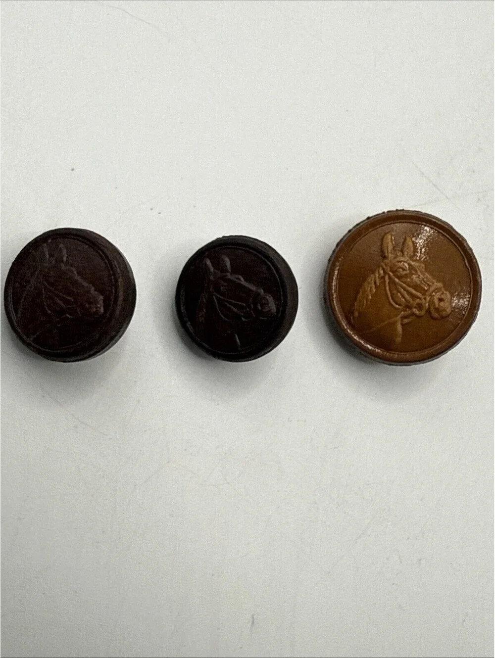 Lot Of 3 Vintage Horse Buttons